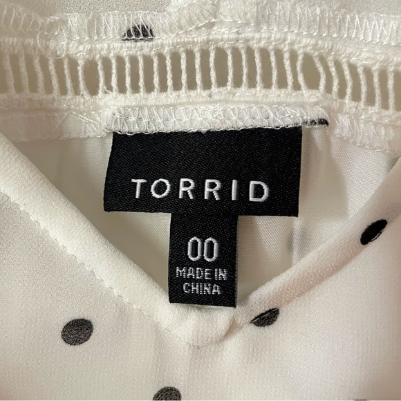 Torrid Chiffon Flutter Sleeve Midi Dress Black & White Polka Dot Size 10/12 - Picture 4 of 14